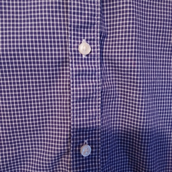 Michael Kors Mens Purple Navy Check Shirt Long Sleeve Button Up Shirt Slim Fit M - Picture 3 of 12